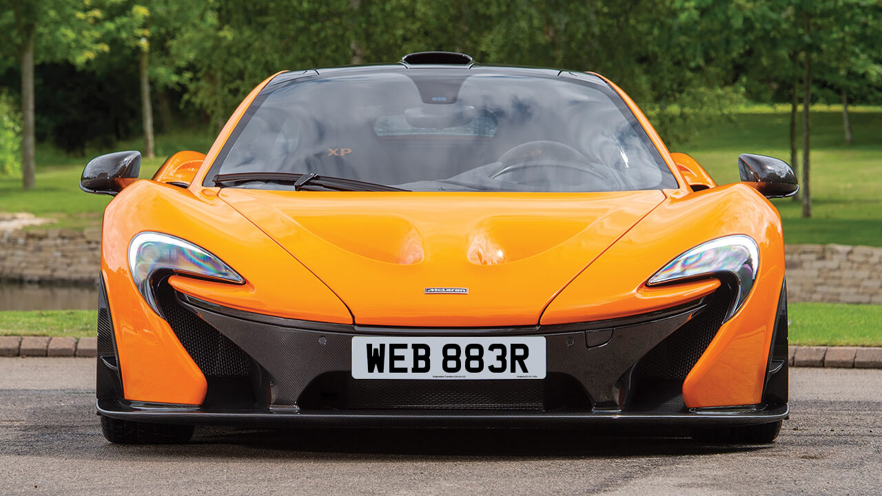 Car displaying the registration mark WEB 883R